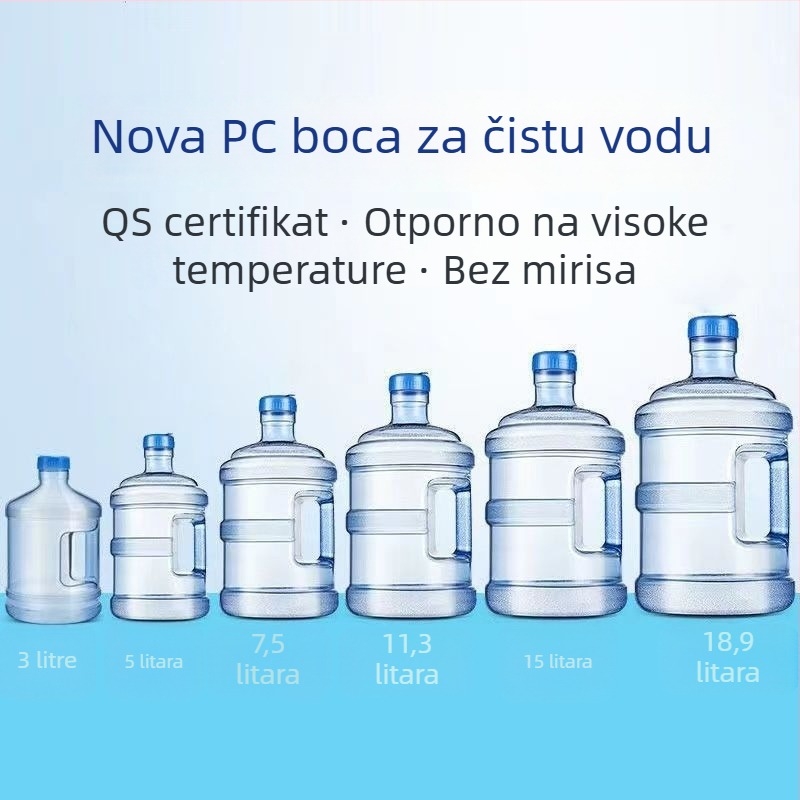 PC debela posuda za vodu za doziranje, QS certifikat, posuda za pitnu mineralnu vodu, prijenosna za vanjsku upotrebu
