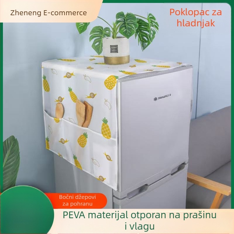PEVA navlaka za hladnjak protiv prašine, za jednokrilna i dvokrilna vrata, s pretincom za pohranu