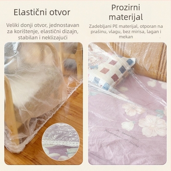 Jednokratna plastična zaštitna navlaka za krevet velike veličine, s vezicom, zaštita od prašine za kauč i namještaj, dom i dječji krevetić
