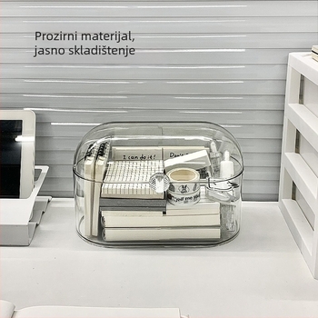 Prozirna stolna kutija za pohranu uredskih potrepština, kozmetike, njezi kože, maskama i lakom za nokte