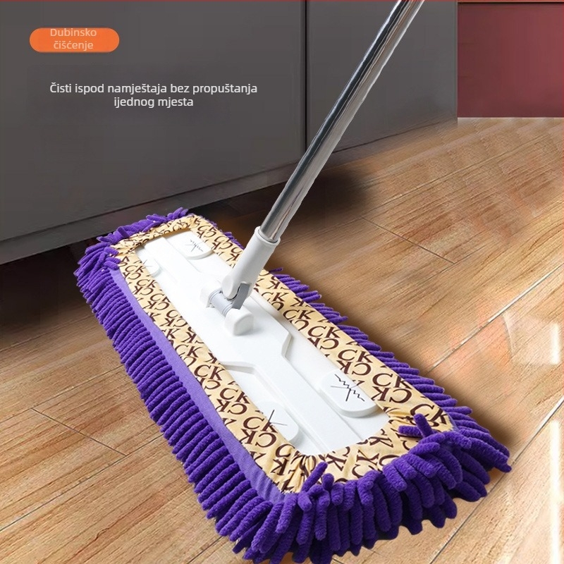 60 cm Chenille plosnati mop, veliki kućni mop za suho i mokro čišćenje – za podove, pločice i pranje automobila