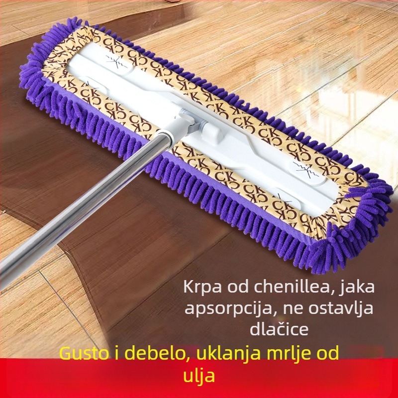 60 cm Chenille plosnati mop, veliki kućni mop za suho i mokro čišćenje – za podove, pločice i pranje automobila