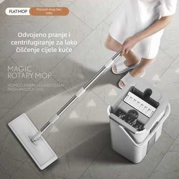 ZM6H Ploski mop s pravokutnom kantu, bezkontaktno pranje, kućna uporaba, mokro i suho čišćenje