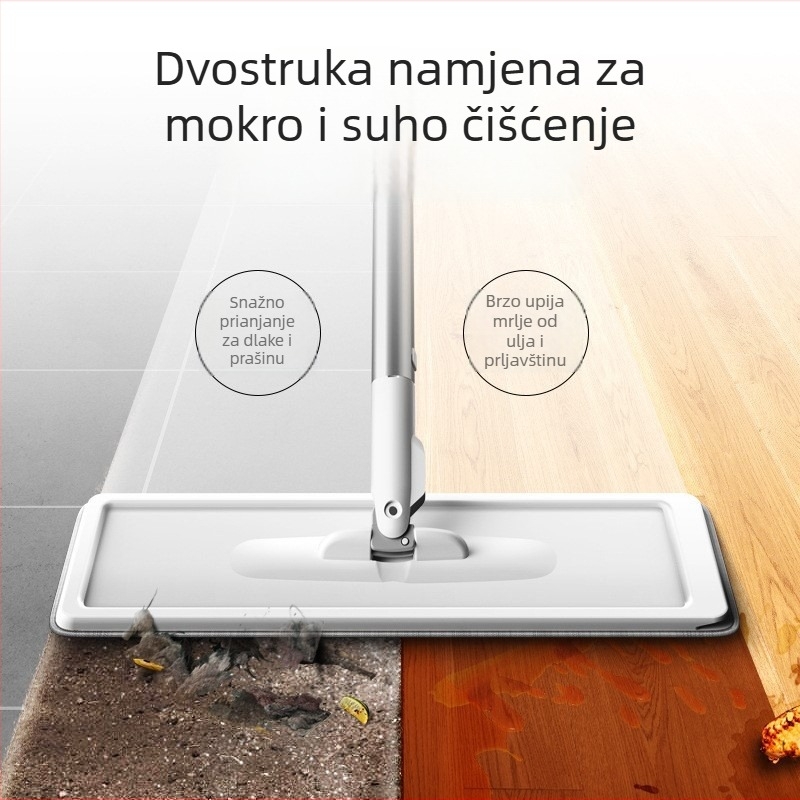 ZM6H Ploski mop s pravokutnom kantu, bezkontaktno pranje, kućna uporaba, mokro i suho čišćenje