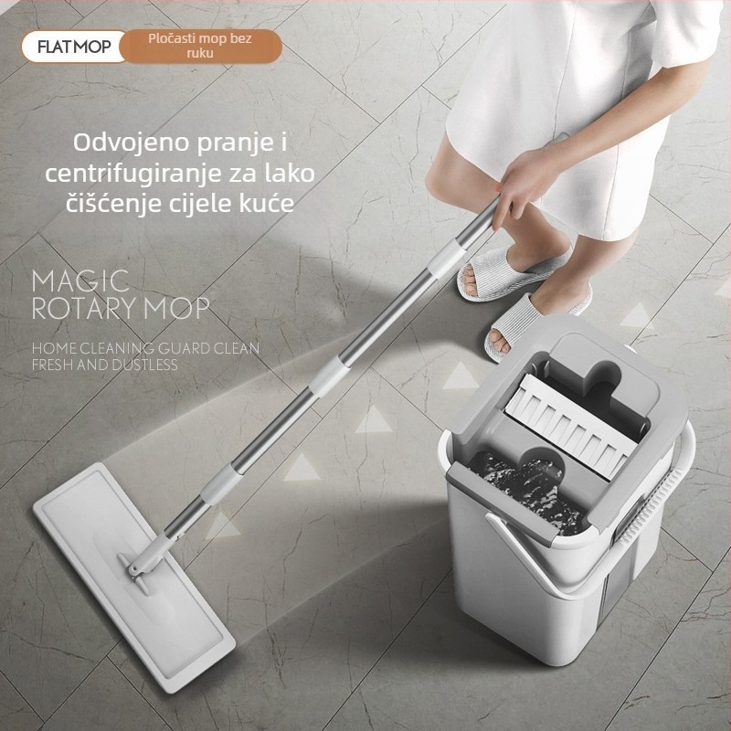 ZM6H Ploski mop s pravokutnom kantu, bezkontaktno pranje, kućna uporaba, mokro i suho čišćenje