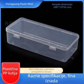 PP debeli pravokutni prozirni plastični spremnik s poklopcem koji se otvara prema gore, za prašinu i pakiranje maramica