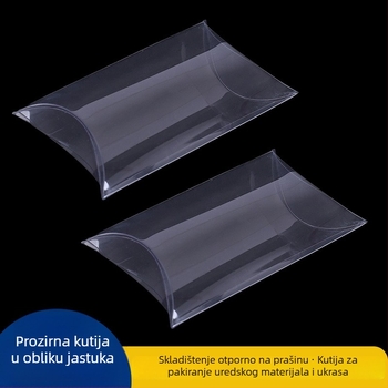 Prozirna PVC kutija u obliku jastuka, prašinu otporna plastična kutija za nakit i sitne predmete, sklopiva.