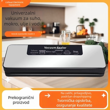 Mašina za vakuumsko zatvaranje hrane, kompaktnog kućanstva, potpuno automatska, snažno usisavanje, ABS kućište.