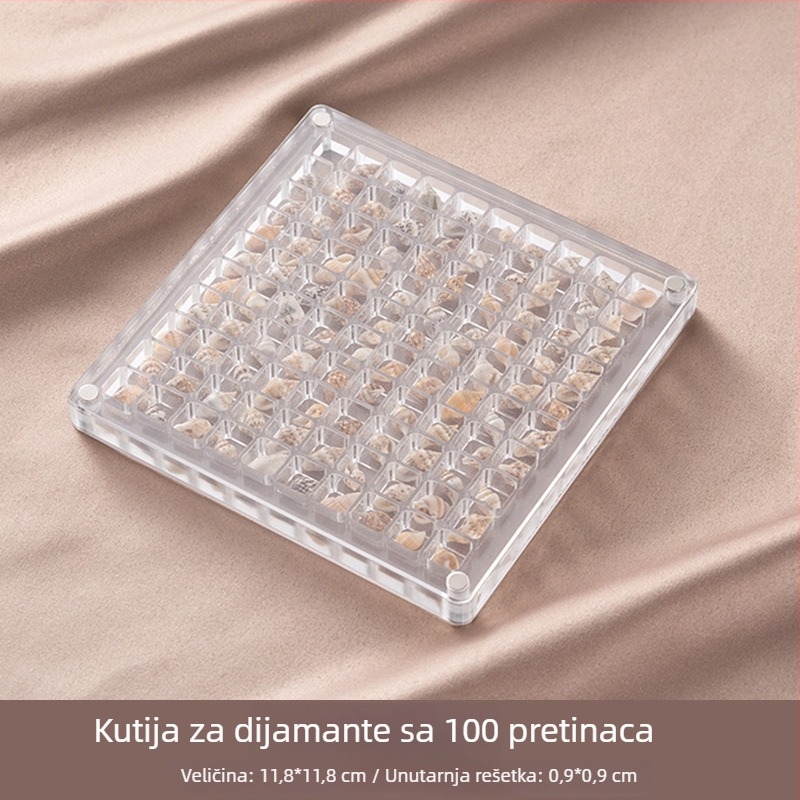 Akril kutija za njegu noktiju s pregradama, prozirna, otporna na prašinu, klizni poklopac