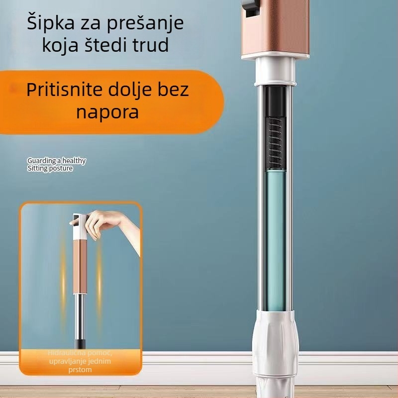 Hidraulična drška za mop, okretna, univerzalnog tipa, ojačana i debela, za kućnu upotrebu, iscijeđivanje bez dodira rukom