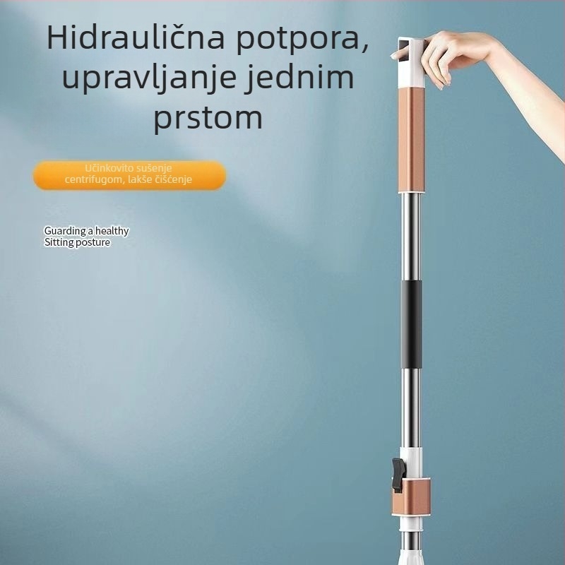 Hidraulična drška za mop, okretna, univerzalnog tipa, ojačana i debela, za kućnu upotrebu, iscijeđivanje bez dodira rukom