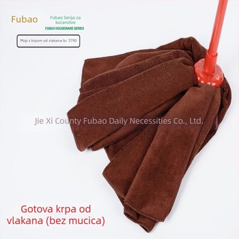 Fubao kućni mop s okruglom glavom, premazanim željeznim držalom i debelom upijajućom krpom od mikrovlakana