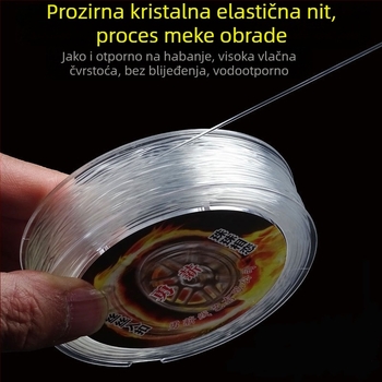 Prozirni kristalni elastični najlon za narukvicu s Bodhi perlicama, zvijezda i mjesec