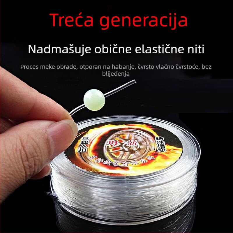 Prozirni kristalni elastični najlon za narukvicu s Bodhi perlicama, zvijezda i mjesec