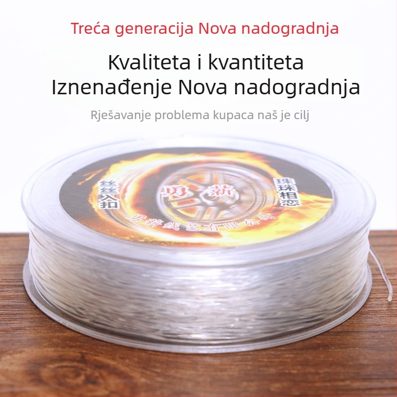Prozirni kristalni elastični najlon za narukvicu s Bodhi perlicama, zvijezda i mjesec