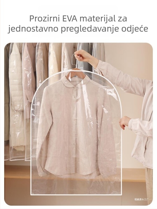 Zaštitna navlaka za odjeću protiv prašine, prozirna vreća za vješanje za duge kapute, jakne i džempere