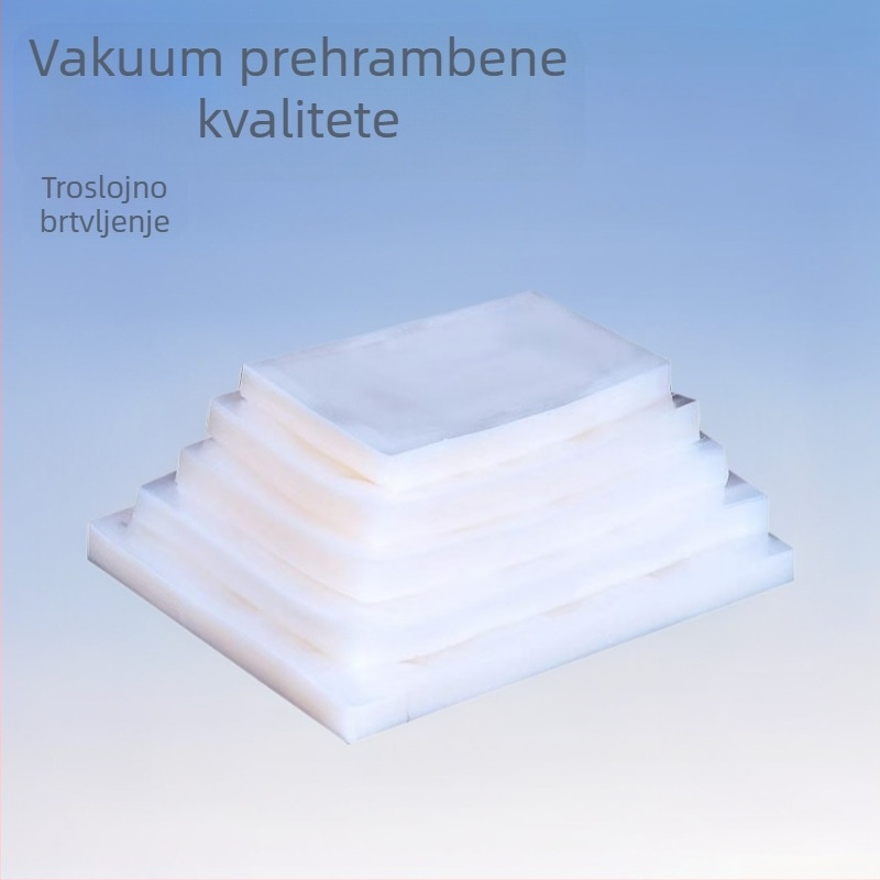 Prozirna vakuumska vrećica za hranu, 7×10 cm, strojno zatvaranje, zatvaranje sa tri strane