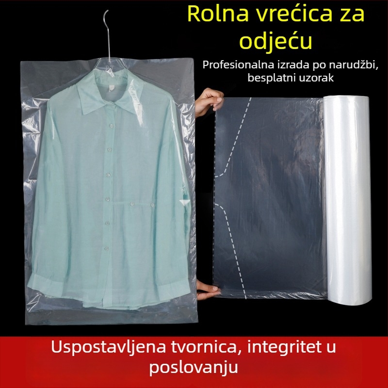 PE rola zaštita od prašine za viseću odjeću, prozirna navlaka, debeli kaputi s punjenjem, prilagodljivo