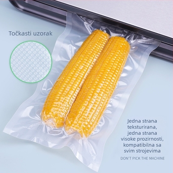 Teksturirane vakuumske rolne vreće za kućnu upotrebu, mrežast uzorak vrećica za kompresiju za kobasice i kuhana jela, najlonske vrećice za čuvanje hrane, rolne vreće s točkicama