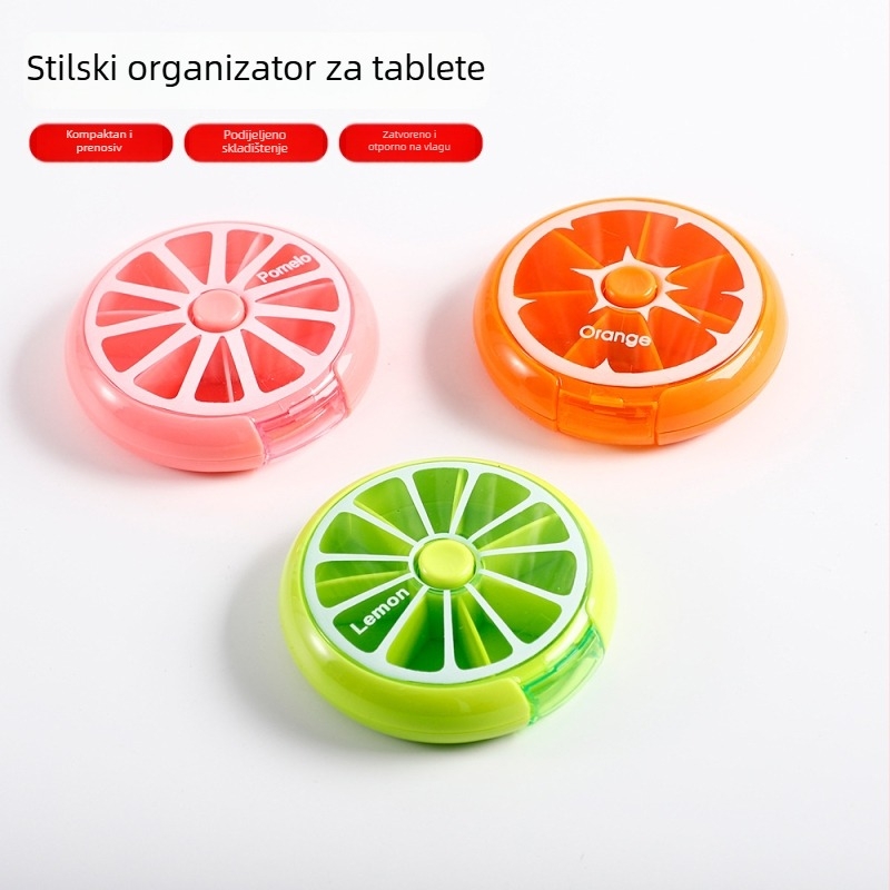Organizator tableta sa kriškama limuna, prenosni 7-dnevni