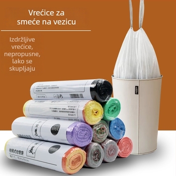 Wanjiamei 15 kom. vrećica za smeće sa vezicama, debele kuhinjske, jednokratne, za kućanstvo