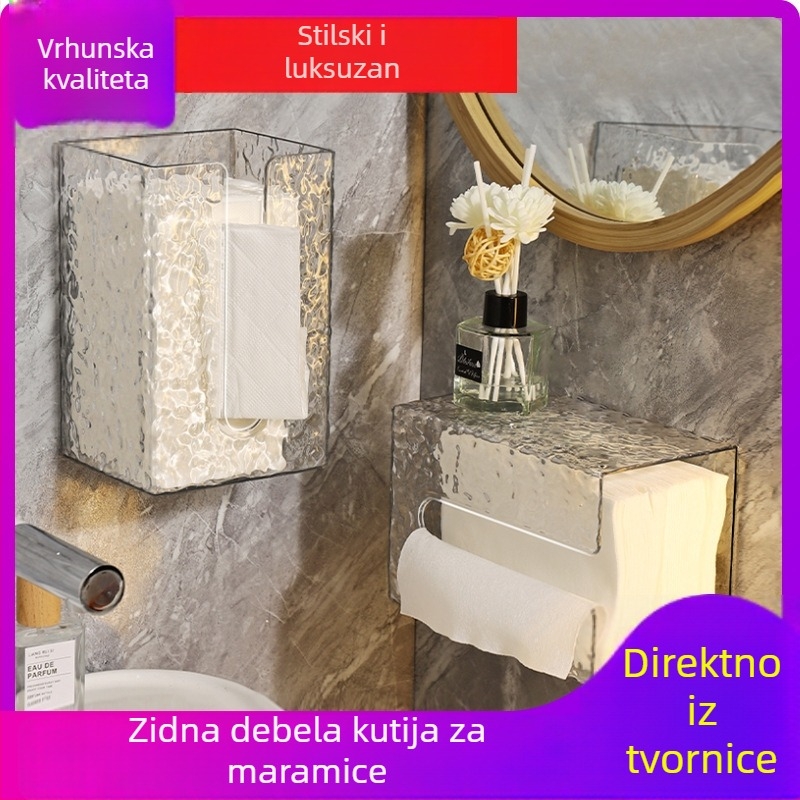 Zidna kutija za maramice s uzorkom leda i teksturom vodnih valova, luksuzni dodatak kupaonici