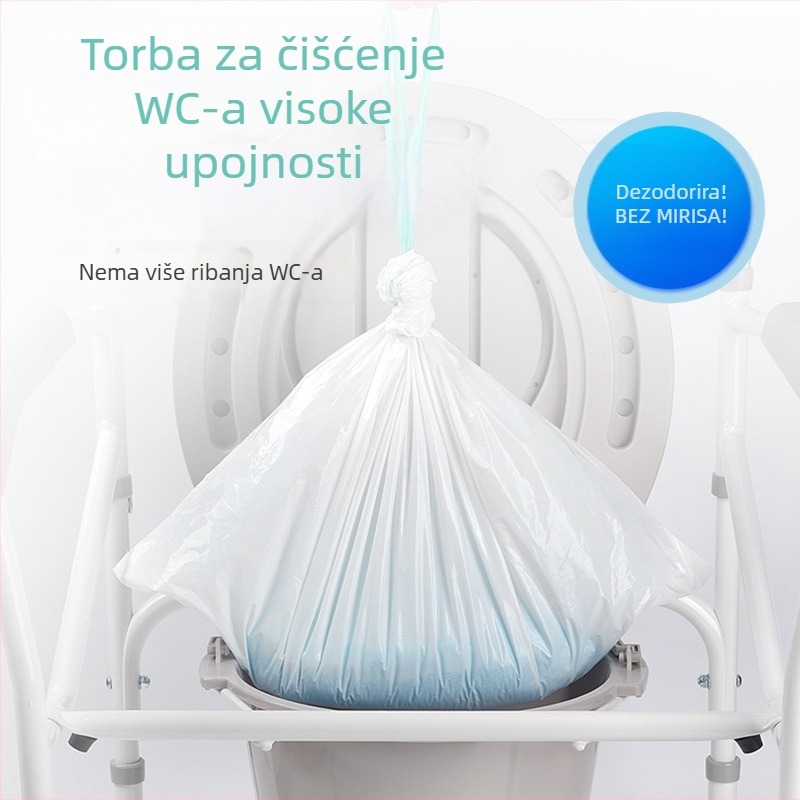 Prijenosna toaletna stolica sa superabsorbentnom jastučićem i jednokratnim vrećama za otpad za kućnu njegu starijih
