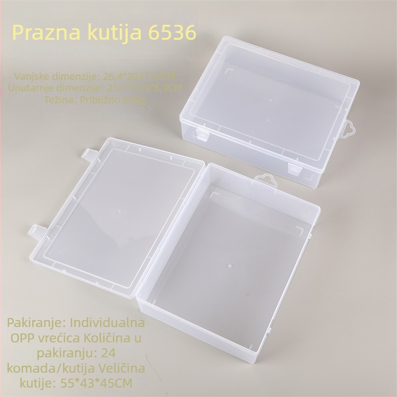 Plastična kutija za skladištenje s 6 odjeljaka za perle i metalne dodatke, samostojeća kutija, ručno izrađeni DIY organizator nakita, za automobil