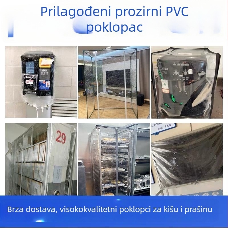 Prozirni vodootporni PVC pokrov za prašinu za police i opremu, vanjski zaštitni pokrov strojeva