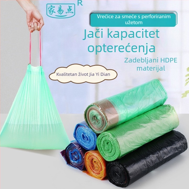 Četveroslojne ekstra debele vrećice za smeće sa šnimom, ručni dizajn, kućna uporaba i kuhinja, crne, debele plastične vrećice za čišćenje