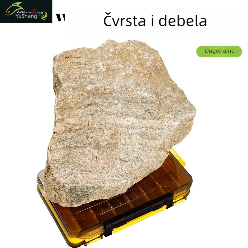 Dvostruka kutija za mamce, dvostruki sloj čvrsta kutija za mamce s više odjeljaka, prijenosna za morski ribolov