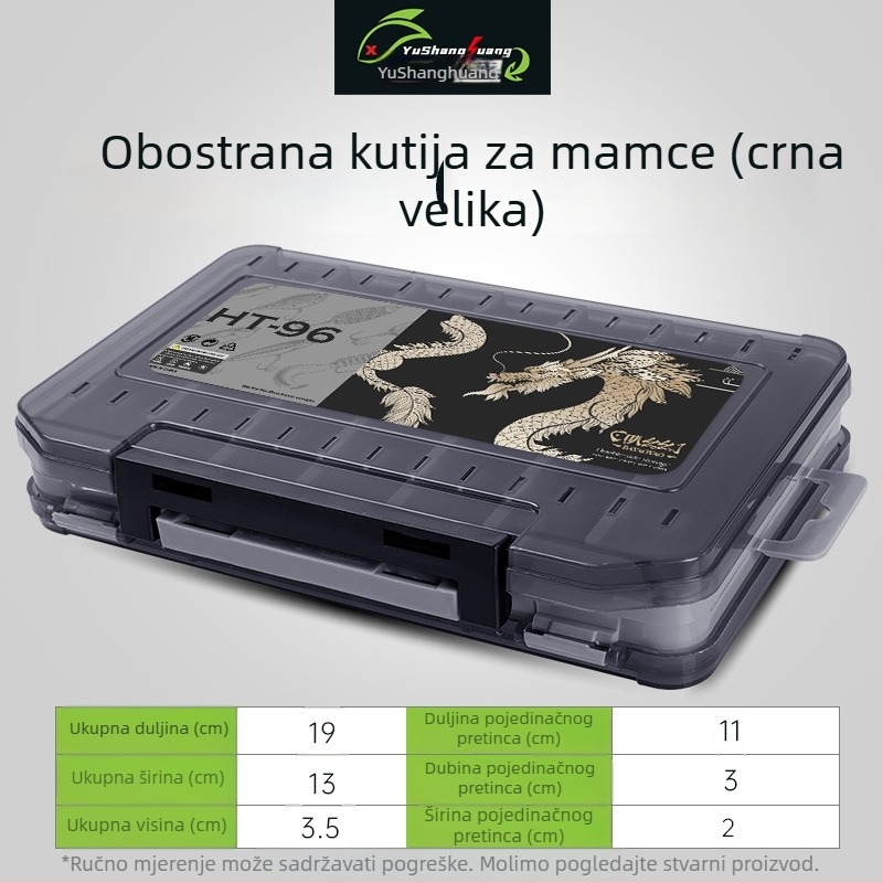 Dvostruka kutija za mamce, dvostruki sloj čvrsta kutija za mamce s više odjeljaka, prijenosna za morski ribolov