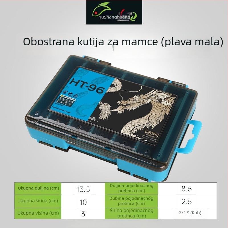 Dvostruka kutija za mamce, dvostruki sloj čvrsta kutija za mamce s više odjeljaka, prijenosna za morski ribolov