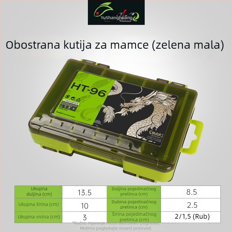Dvostruka kutija za mamce, dvostruki sloj čvrsta kutija za mamce s više odjeljaka, prijenosna za morski ribolov