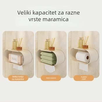 Kutija za maramice s osmijehom, bez bušenja, za kupaonicu, dnevni boravak, kuhinju i spavaću sobu