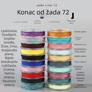 Šareni jade vlakno, duljine 12 m, promjera 0,8 mm, ručno izrađeno DIY pletene narukvica konopac sa kineskim čvorom stilom