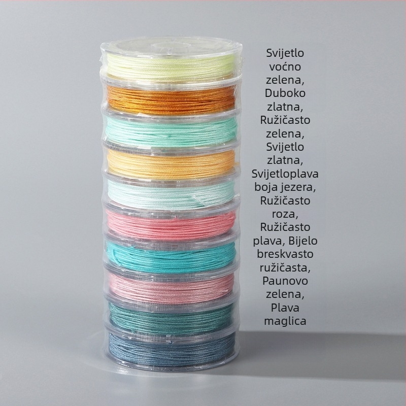 Šareni jade vlakno, duljine 12 m, promjera 0,8 mm, ručno izrađeno DIY pletene narukvica konopac sa kineskim čvorom stilom
