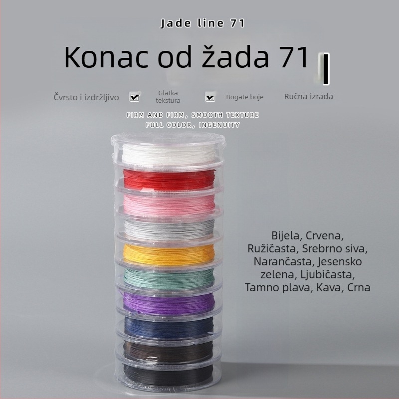 Šareni jade vlakno, duljine 12 m, promjera 0,8 mm, ručno izrađeno DIY pletene narukvica konopac sa kineskim čvorom stilom