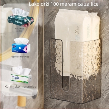 Akrilna zidna kutija za toaletni papir s teksturom ledenih valova, lagani luksuz, za kupaonicu i dnevni boravak