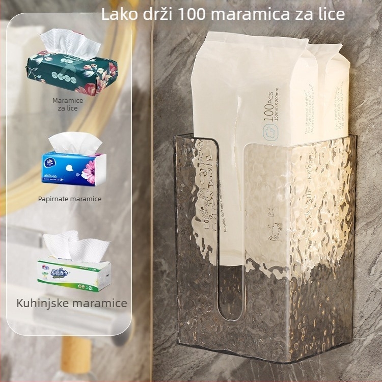 Akrilna zidna kutija za toaletni papir s teksturom ledenih valova, lagani luksuz, za kupaonicu i dnevni boravak