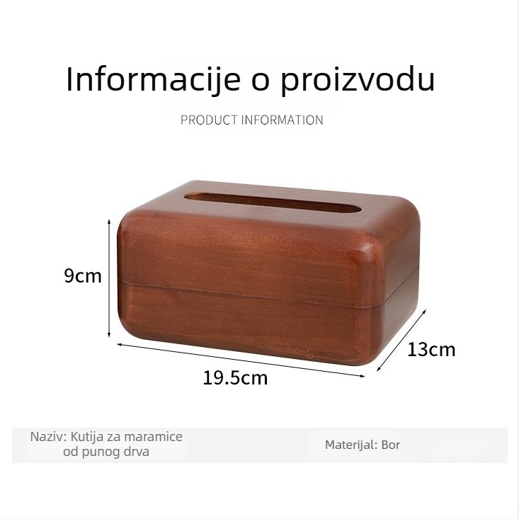 Drvena kutija za papirnate maramice, modernog kineskog stila, dekorativni organizator za dnevni boravak i automobil, od masivnog drveta