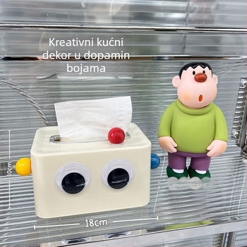 Kvadratna kutija za maramice s crtanim čudovištem – stolna kutija s opružnim mehanizmom, kućni dekor dnevnog boravka