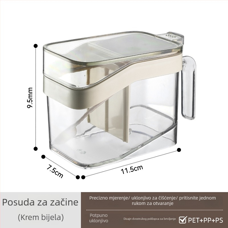 Posuda za začine velikog kapaciteta, plastična, hermetički zatvorena, moderni minimalistički dizajn