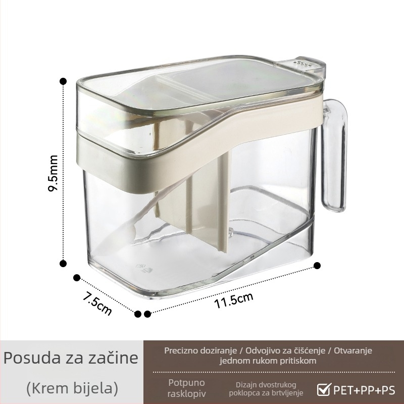 Posuda za začine velikog kapaciteta, plastična, hermetički zatvorena, moderni minimalistički dizajn