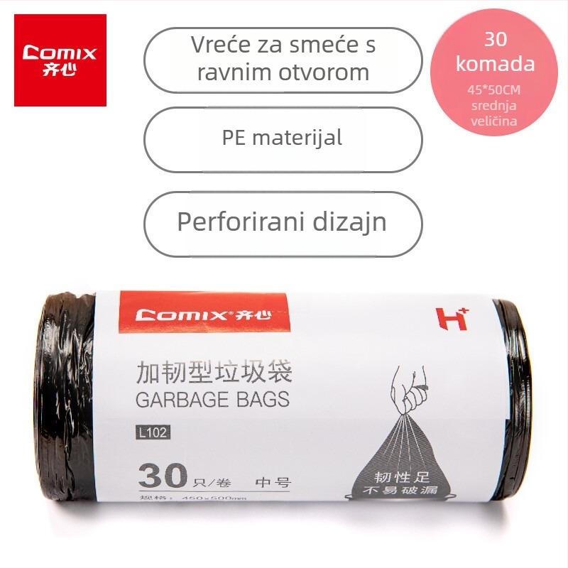 Qixin PE jednokratne vreće za otpad u uredu, velike, debele, otvor ravnog profila