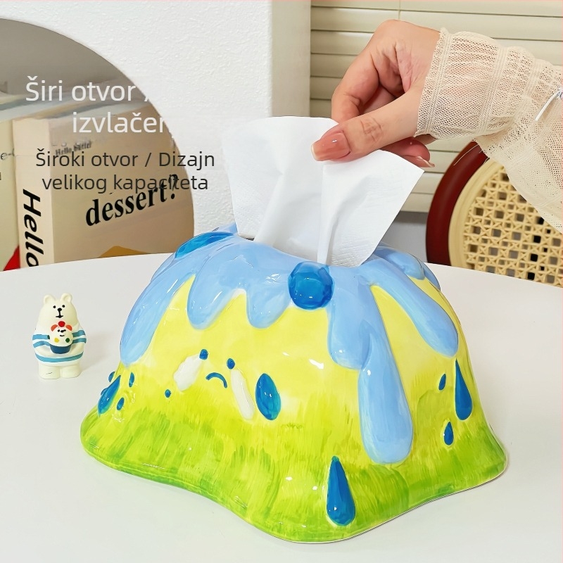 Kreativna i simpatična kutija za maramice u obliku vulkana za kućnu upotrebu, dekor dnevnog boravka, kutija za maramice, upečatljiv ukras