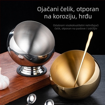 Nehrđajuća čelična posuda za začine s poklopcem, za restorane, s nagnutim rubom za umake i dipove