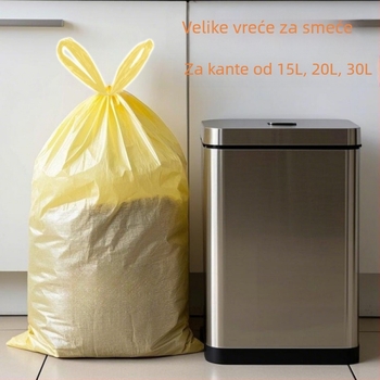 Velike vreće za smeće, debele, 15L/20L/30L, velika kapaciteta, za kućanstvo i kuhinju, s ručkama, 60×70 cm