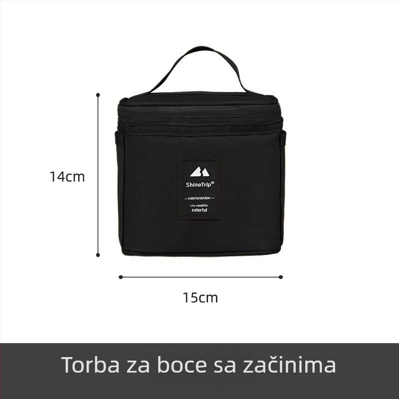 Prijenosni set posuda za začine za kampiranje i roštilj – kutija za pohranu i bočica za ulje