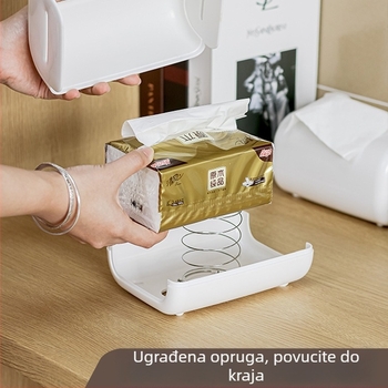 Kutija za maramice s oprugom, moderna kutija za pohranu za dnevni boravak, stilizirana kutija za maramice za kupaonicu